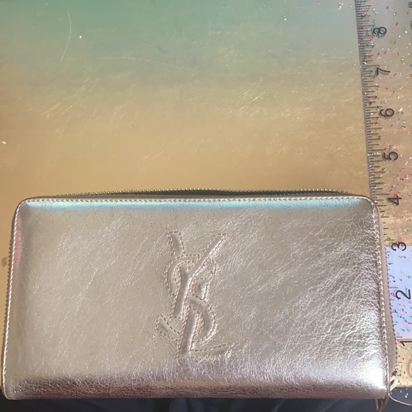 YSL gold Belle du Jour zip around leather wallet - Picture 14 of 16
